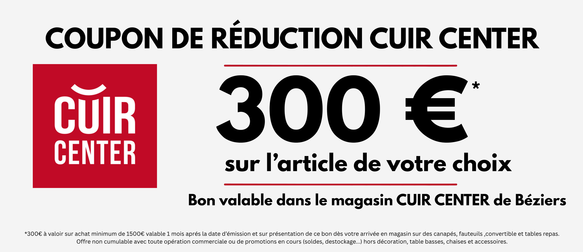Bon de réduction Cuir Center